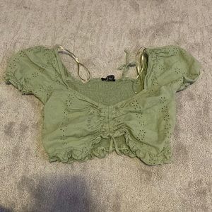 green crop top